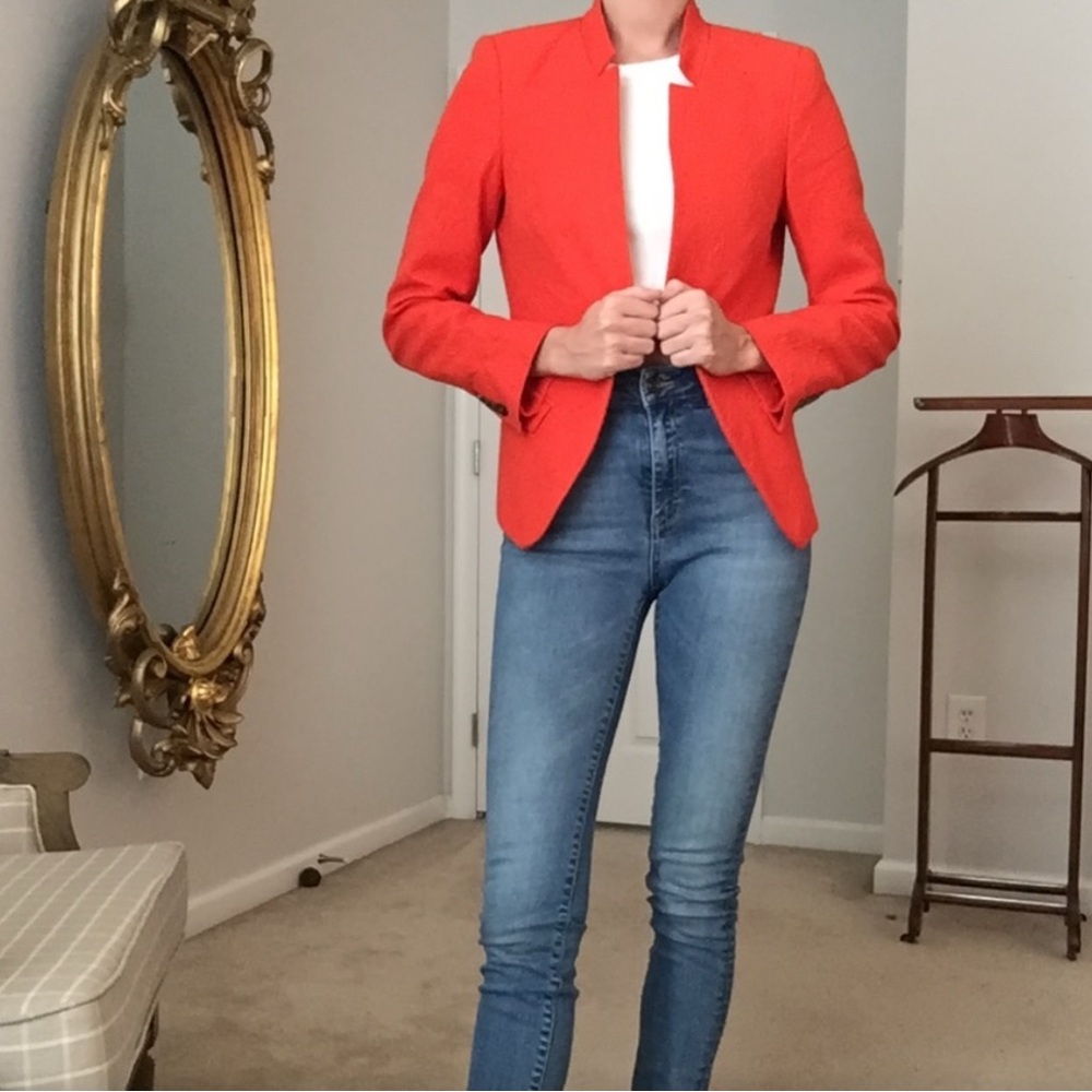 Zara Red Blazer Tailored Professional Cut